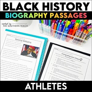 Black History Month Activities Biography Comprehension Passages  Famous Athletes