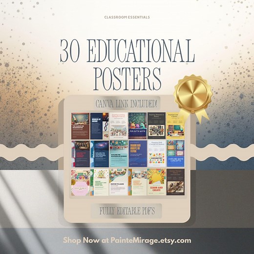 30 Editable School Posters: Classroom Decor, All Grades (canva & PDF) - Etsy