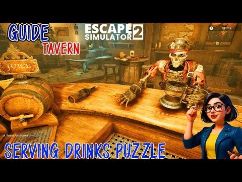 Escape Simulator 2 Tavern Serving Drinks puzzle | Gorg Mead Beer and Juice Puzzle