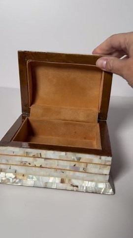 Vintage Mother of Pearl Inlay Trinket Box | Geometric Egyptian Keepsake Jewelry Box - Etsy