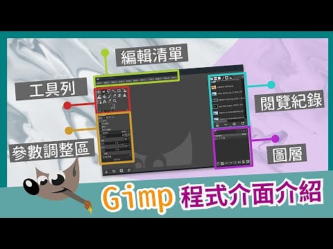 【免費修圖】Gimp第一集 介面介紹 程式操作功能分布講解