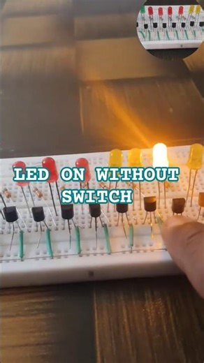 😱 LED ON WITHOUT SWITCH😱 Tough Switch Using Transistor #shorts #diy #arduino #project