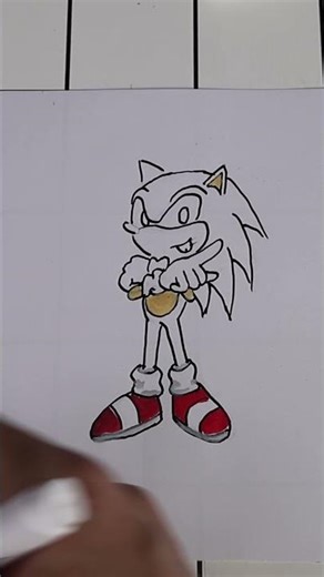 How to Draw Sonic in 10 Min. Art Challenge #shorts