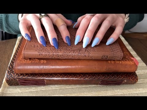 Leather Journal ASMR. Tapping & Scratching, No Talking 