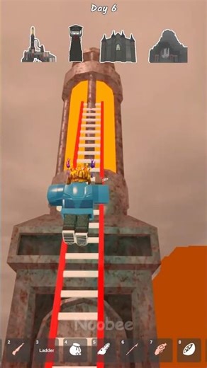 Climbing All Lava Biome Structures With New Ladder #99nightintheforest #roblox