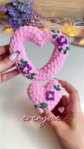 💕Matching hearts pattern by me, yarn Himalaya Dolphin Baby 🧶#crochetheart #amigurumiheart