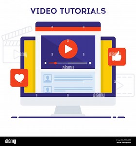 Video tutorials icon concept. Online webinar icon design. Study and learning background. Digital lesson illustration. Vector illustration Stock Vector Image & Art - Alamy