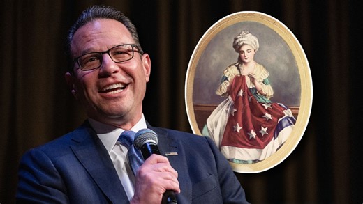 PA Gov. Josh Shapiro Nearly Got Clobbered By Backdrop At Press Conference, But Betsy Ross Saves The Show