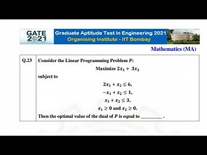 GATE 2021 MATHEMATICS SOLUTION || GATE 2021 LINEAR PROGRAMMING PROBLEM SOLUTION ||