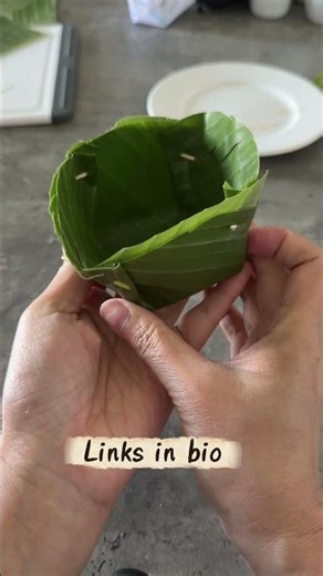 How to make eco-friendly leaf bowl? #cooking #food #thairecipes