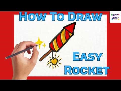 How to Draw A Firework Rocket Drawing For Beginners | Easy Step by Step Diwali Drawing