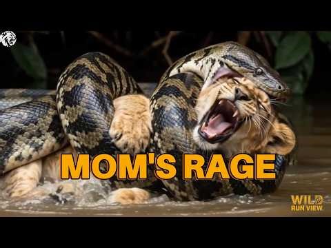 Lion vs Giant Python