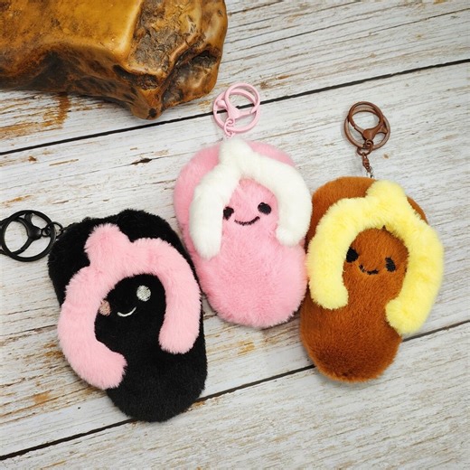 Customizable Slipper Plush Keychain | Cute Fluffy Slipper Charm | Laser Engraved Personalized Gift | Bag Accessory | Kawaii Plush Keyring - Etsy