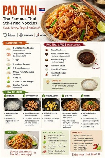 🍜 Pad Thai Recipe | Easy Thai Stir-Fried Noodles in 15 Min #shorts