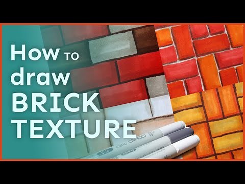 How to draw and render brick texture | With Markers