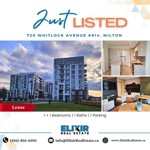 ✨ Brand-New 1 Bed Den for Lease! ✨ Wake up to unobstructed pond & green space views at Mile & Creek Condos #614, Milton 🌿 This modern suite features: ✔️ Open-concept layout & high ceilings ✔️ Sleek kitchen with stainless steel appliances & quartz countertops ✔️ In-suite washer & dryer functional den ✔️ Roller shades & one parking locker included 📍 Prime Location: Quick access to 401 & 407, Milton GO, shops, and nature trails. 🏢 Building Perks: Concierge, fitness centre, co-working & social lo