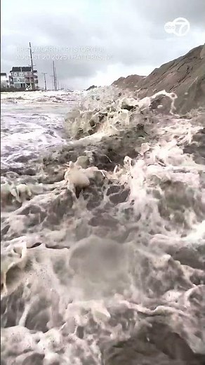Hurricane Erin: Waves go crashing over 10-foot sand dunes in NC