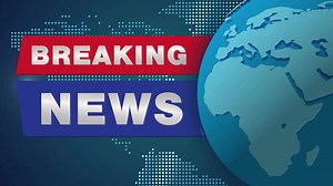 Breaking news alert background with rotating globe
