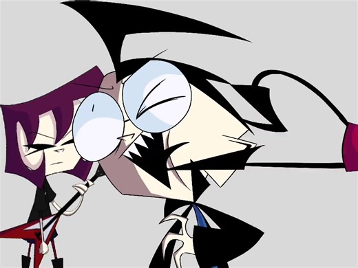 Invader Zim Dib and Gaz Fight Scene