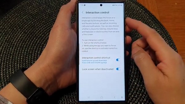 Galaxy S23's: How to Enable/Disable Interaction Control Lock Screen When Deactivated