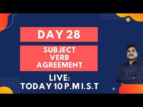 Day 29 : Subject–Verb Agreement (Part 2 – Advanced Rules) | Live Session