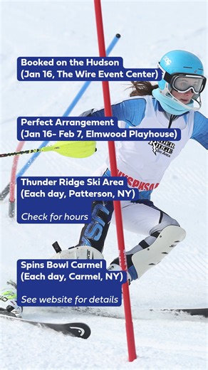 Looking for plans? Here's what's happening this weekend in the Hudson Valley! ☑️ Booked on the Hudson — Jan 16 at The Wire Event Center ☑️ Perfect Arrangement — Jan 16–Feb 7 at Elmwood Playhouse ☑️ Thunder Ridge Ski Area — Open daily in Patterson ☑️ Spins Bowl Carmel — Open daily in Carmel For even more events, attractions, and weekend inspiration, head to travelhudsonvalley.com and start planning your next adventure. #travelhudsonvalley #WeekendRoundup #travelhudsonvalleyny #makeityours | Hudso