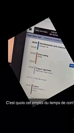 étrange l emploi du temps #memes #humour