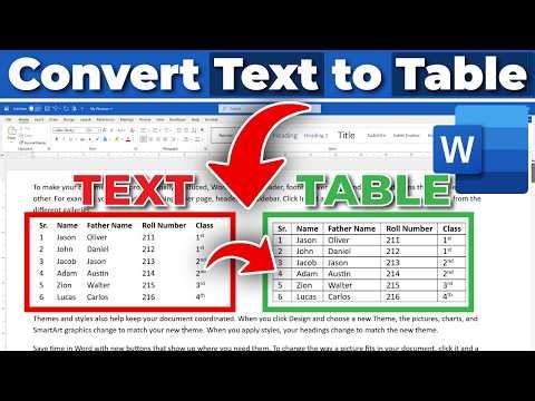 How to Convert Text to Table in Word