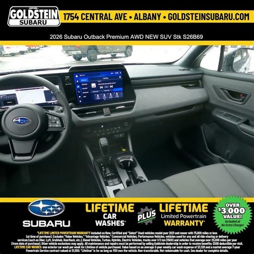 2026 Subaru Outback Premium AWD NEW SUV Stk S26B69