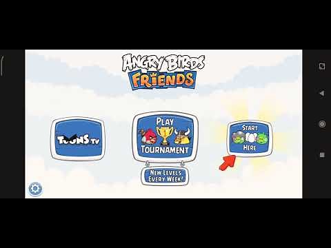 Playing an older version of Angry Birds Friends