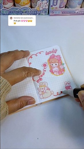 💕 Cute Pink Kawaii Journal 🌸 Easy Sticker Journal Ideas #Shorts