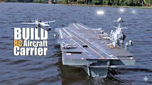 I built a giant RC aircraft carrier for my micro RC plane