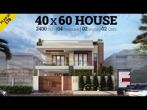 40x60 Feet Villa Design, 4.5 BHK Duplex House Design | 12X18 Meters | 265 Gaj | ID-176