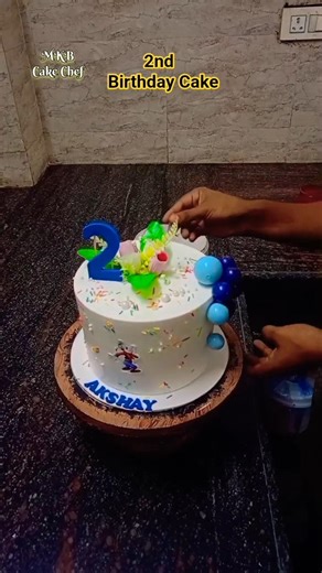 2nd Birthday Cake 🎂 Birthday Cake Tutorial 🎂#cake #cakedecorating #cakeart #mkbcakechef