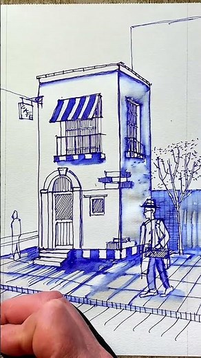 Perspective sketches and watercolor technique, full video on my YouTube channel