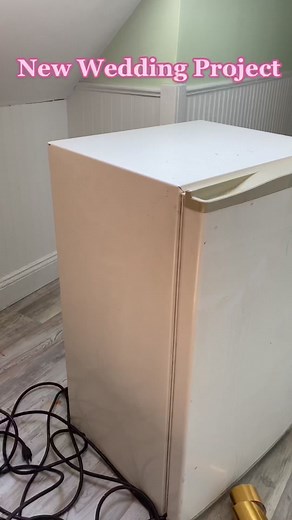 Mini Fridge Makeover for Wedding DIY Project