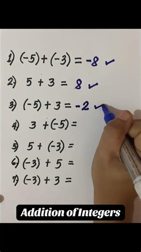 Addition of Integers #maths #knowyourbasics #mathematics #mathstricks #education