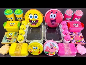 Spongebob vs Patrickstar Slime |Mixing Makeup,Eyeshadow,Glitter,Clay Into Slime💝Satisfying Slime