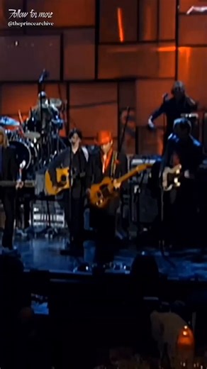 🎸🔥🎸Twenty-two years ago, Prince delivered one of the most iconic guitar solos in music history at the Rock and Roll Hall of Fame closing ceremony.Earlier that evening, Prince performed his own songs and was escorted into the hall. To conclude the ceremony, he joined an all-star lineup with Tom Petty, Jeff Lynne, Steve Winwood, and Dhani Harrison to perform "While My Guitar Gently Weeps"—the classic Beatles song written by his colleague George Harrison.