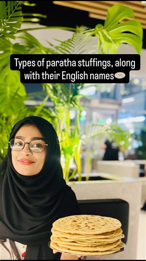 Types of paratha stuffings, along with their English names| Learn with Safah👩‍🏫