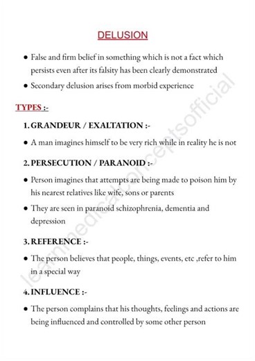 Delusion 📝 #mbbs #viral #trending #notes #fmt @medicalconcepts28