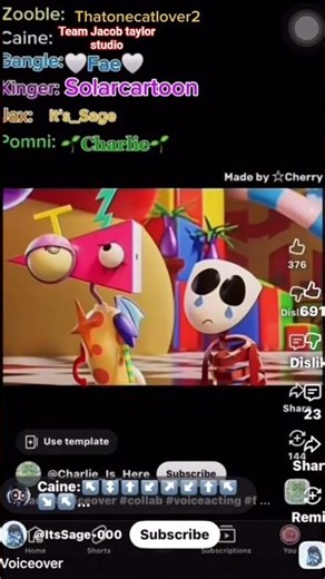 team Jacob taylor studio voice acting caine