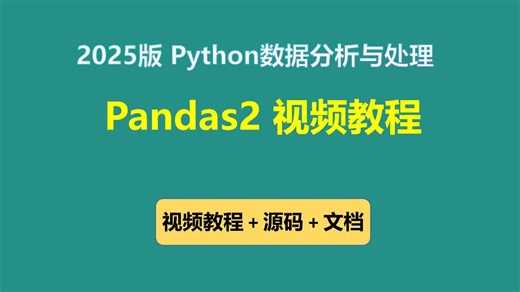 2025版 Pandas2 Python数据处理与分析 视频教程(无废话版) 玩命更新中~
