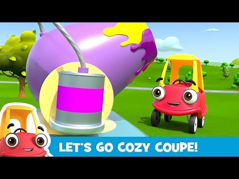 Buster and Cozy play with a GIANT paint cannon! | Kids Videos | Cozy Coupe - Cartoons for Kids