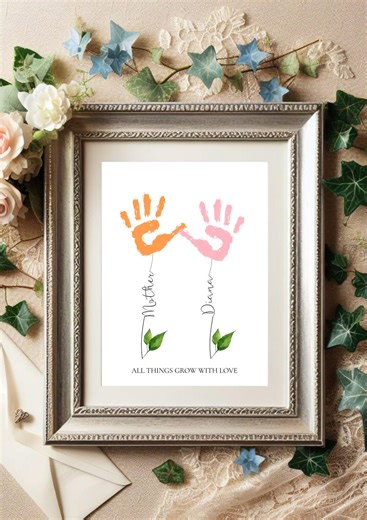 Mother’s Day Handprint Printable, Personalised Mom Gift, DIY Kids Craft, Baby Keepsake - Etsy