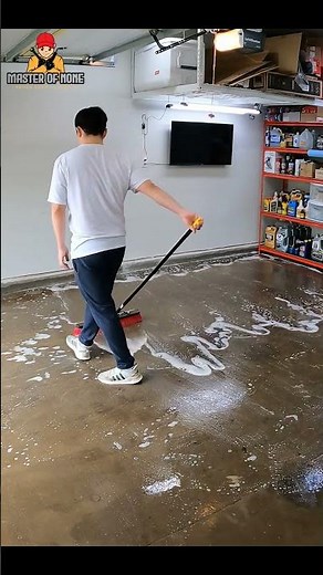 Garage Floor Cleaning, the Easy way #pressurewashing #garage #concrete #diy