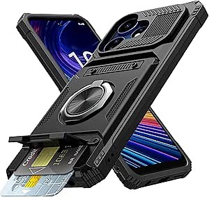 Vofolen for Boost Mobile Celero 5G + Plus 2024 (3rd Version) Case with Card Holder [Store 2 Cards] + 360° Rotated Kickstand Heavy Duty Shockproof Wallet Phone Case for Celero 3 5G + 2024, Black