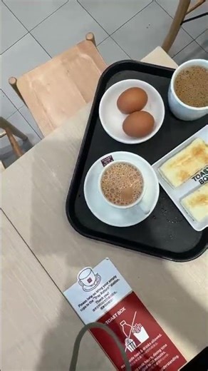 #toast box #northpoint #singapore breakfast, #egg #tea , #coffee and bread.