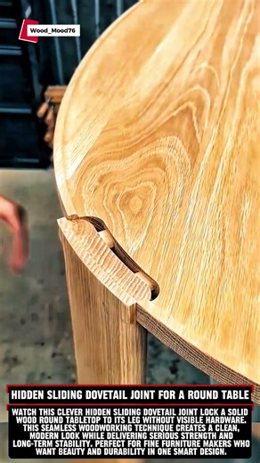 Hidden Sliding Dovetail Joint for a Round Table #woodworking #finefurniture #joinery #carpentry
