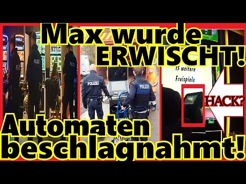 Polizei beschlagnahmt Spielautomaten - Manipulation in der Spielhalle MaximalEinsatz VIDEOÜBERWACHT?